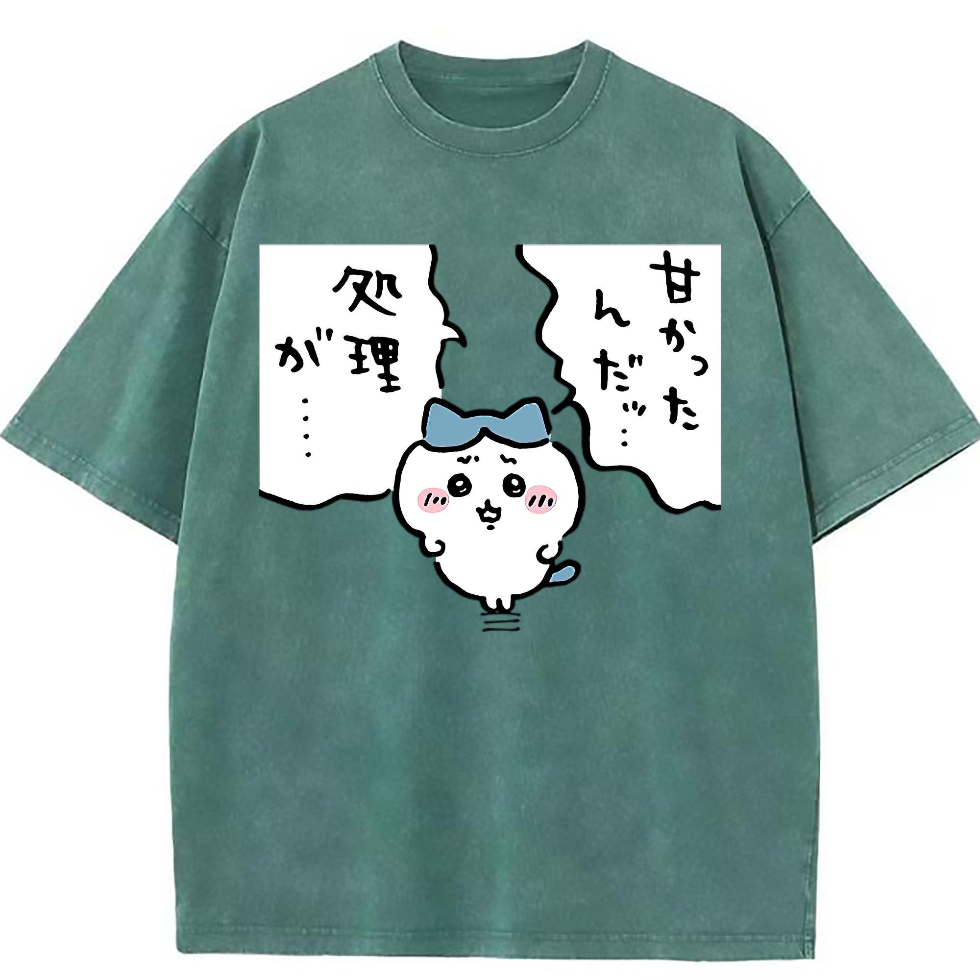 （画像用） ちいかわ ハチワレ Chii-kawa hachiware 綿100% ヴィンテージ風 半袖Tシャツ（フロントプリント）